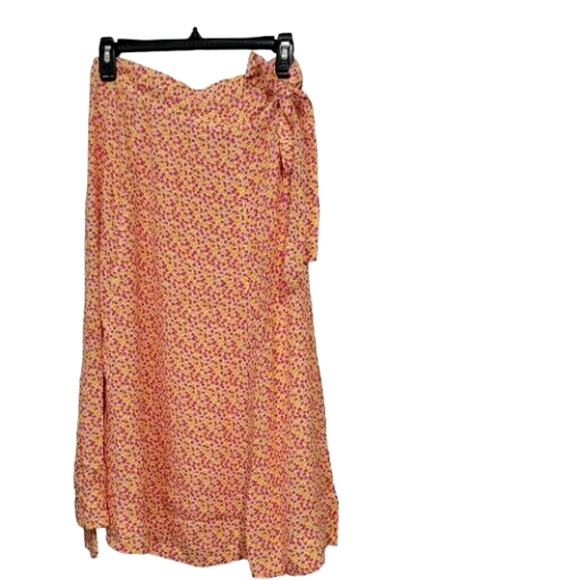 Solid & Striped Wrap Midi Floral Women Skirt Size Small - Picture 1 of 5